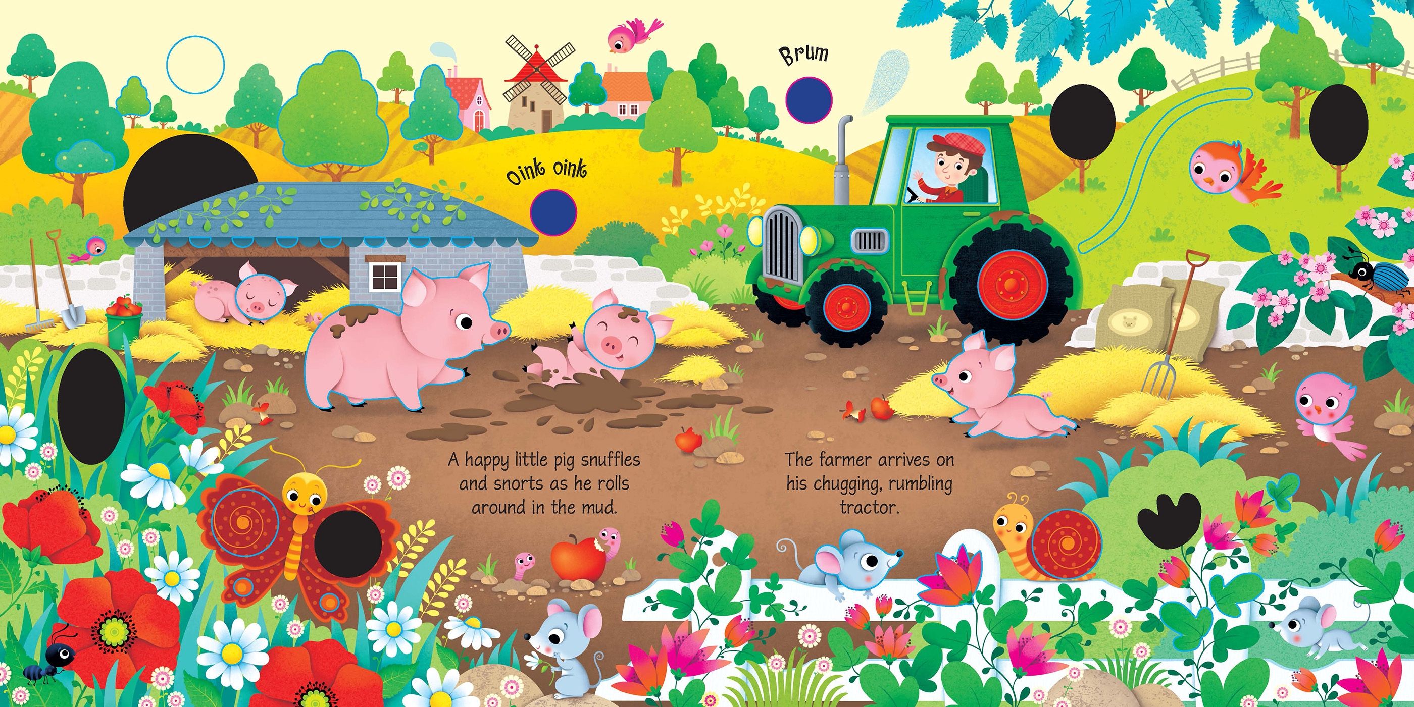 Carte pentru copii cu sunete de la ferma Usborne Farm Sounds