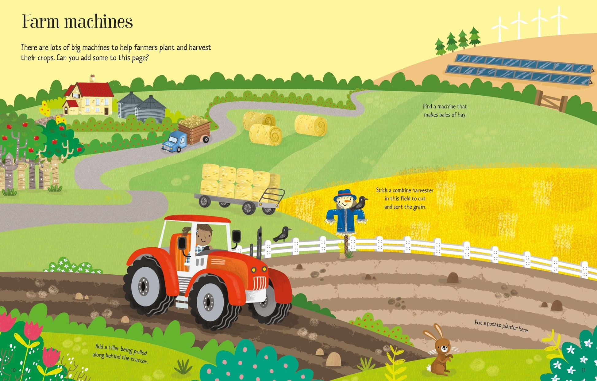 Carte pentru copii cu stickere autocolante Usborne First Sticker Book Farm