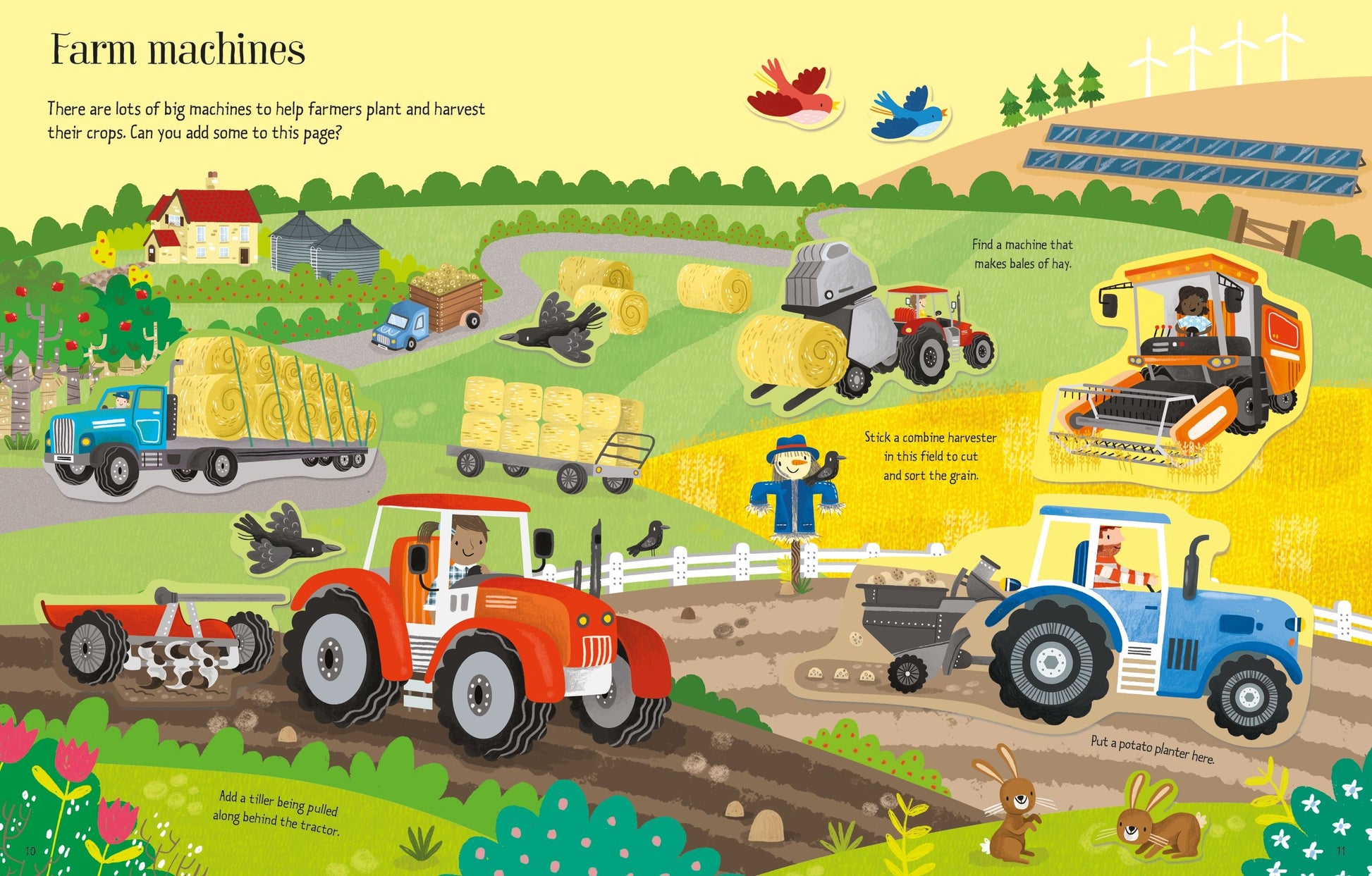 Carte pentru copii cu stickere autocolante Usborne First Sticker Book Farm