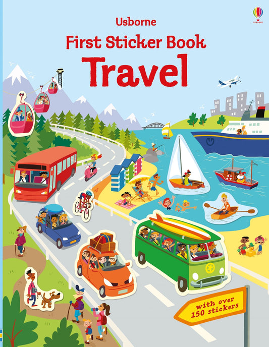 Carte pentru copii cu stickere autocolante Usborne First Sticker Book Travel