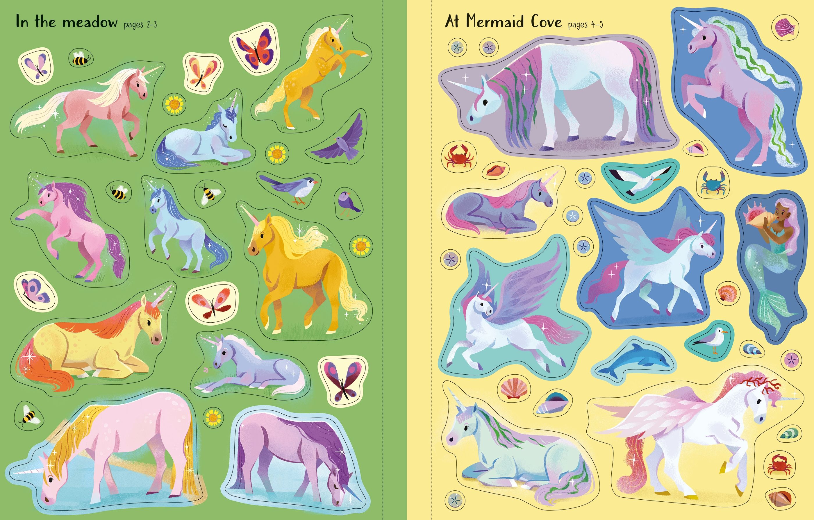 Carte pentru copii cu stickere autocolante Usborne First Sticker Book Unicorns