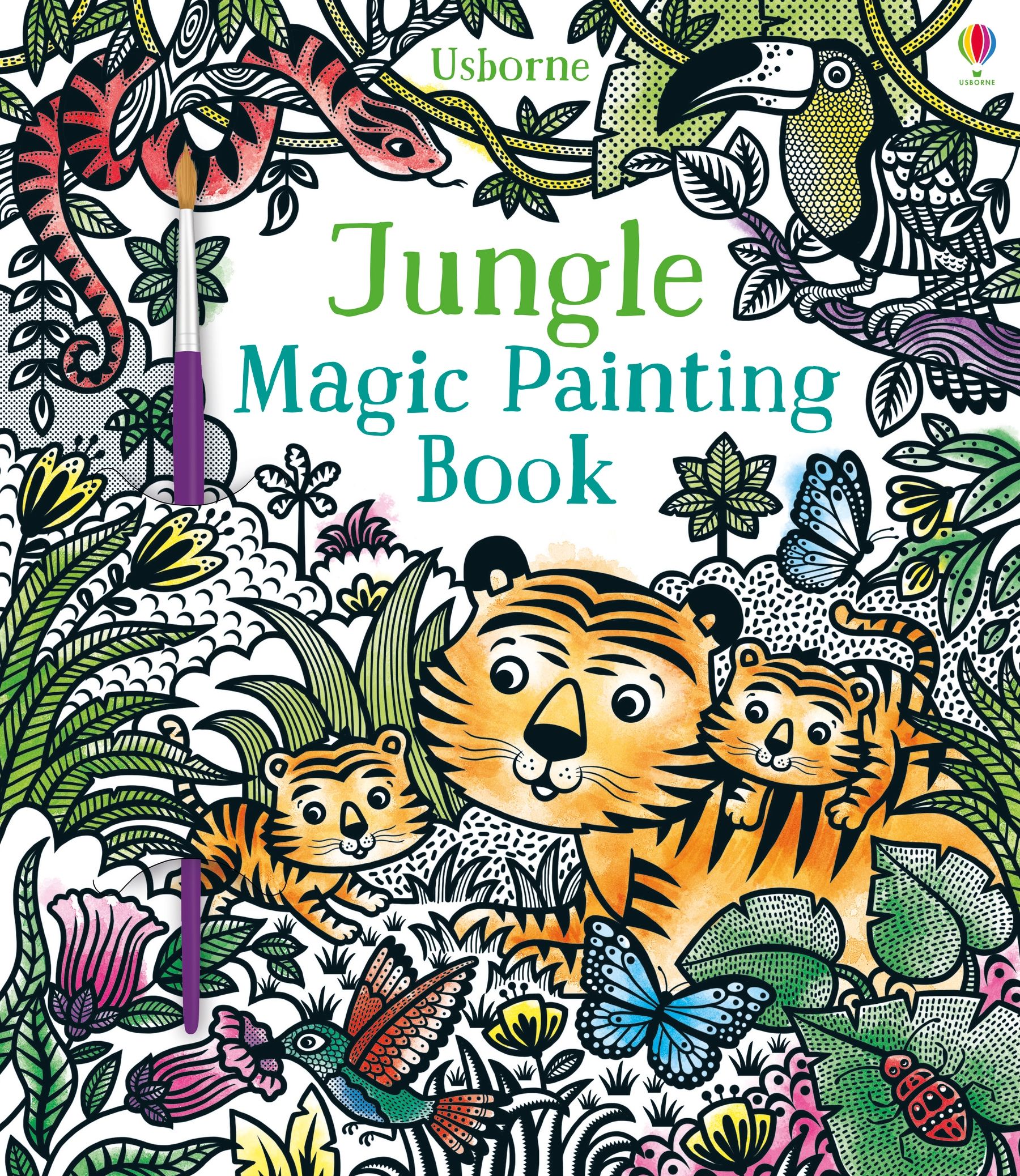 Carte pentru copii de pictura cu apa Usborne Magic Painting Jungle
