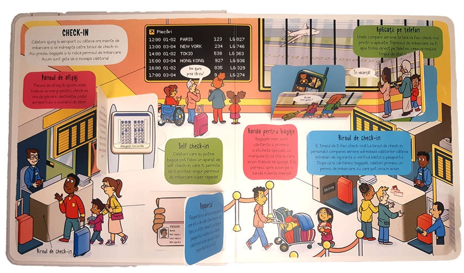 Carte educativa pentru copii, cu ferestre, cartonata integral