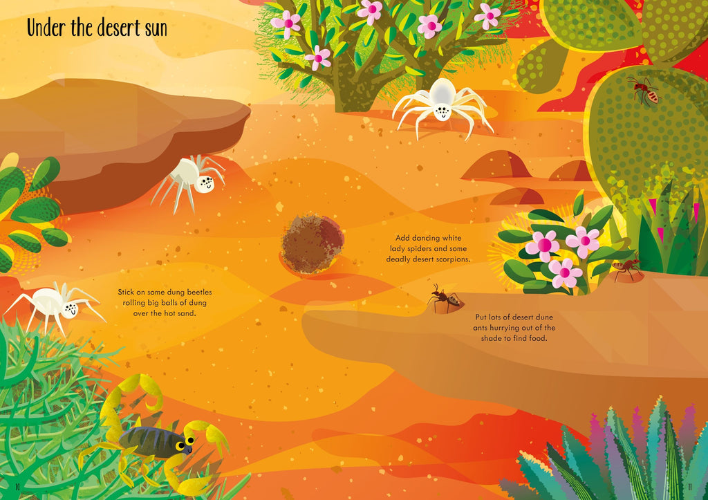 Carte pentru copii cu stickere autocolante Usborne Little First Stickers Bugs