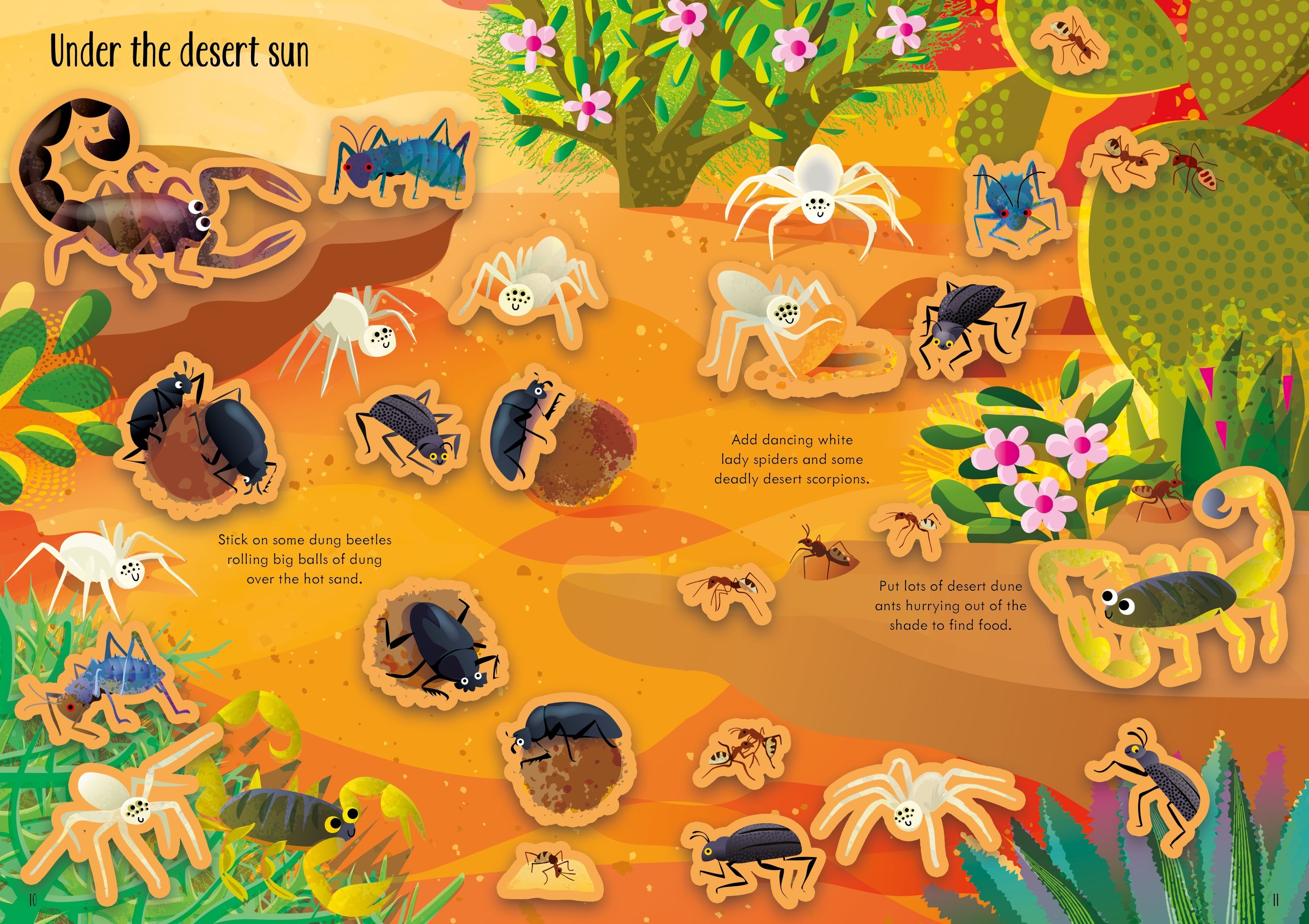 Carte pentru copii cu stickere autocolante Usborne Little First Stickers Bugs