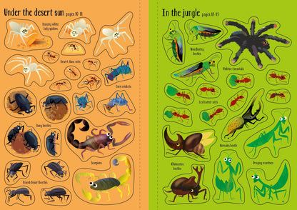 Carte pentru copii cu stickere autocolante Usborne Little First Stickers Bugs