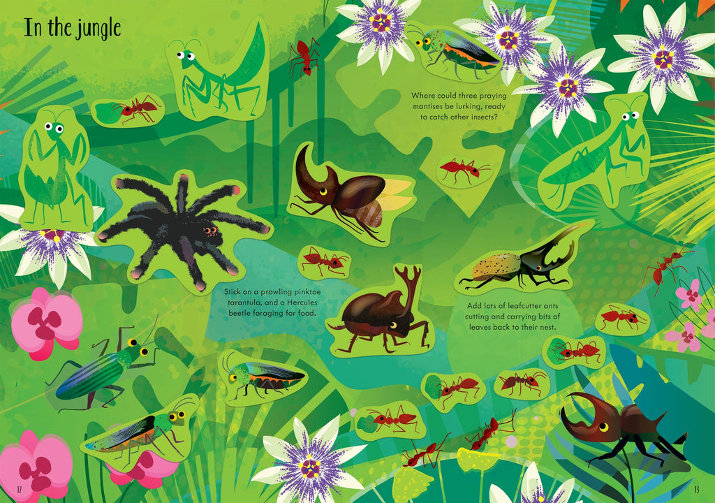 Carte pentru copii cu stickere autocolante Usborne Little First Stickers Bugs