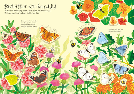 Carte pentru copii cu stickere autocolante Usborne Little First Stickers Butterflies