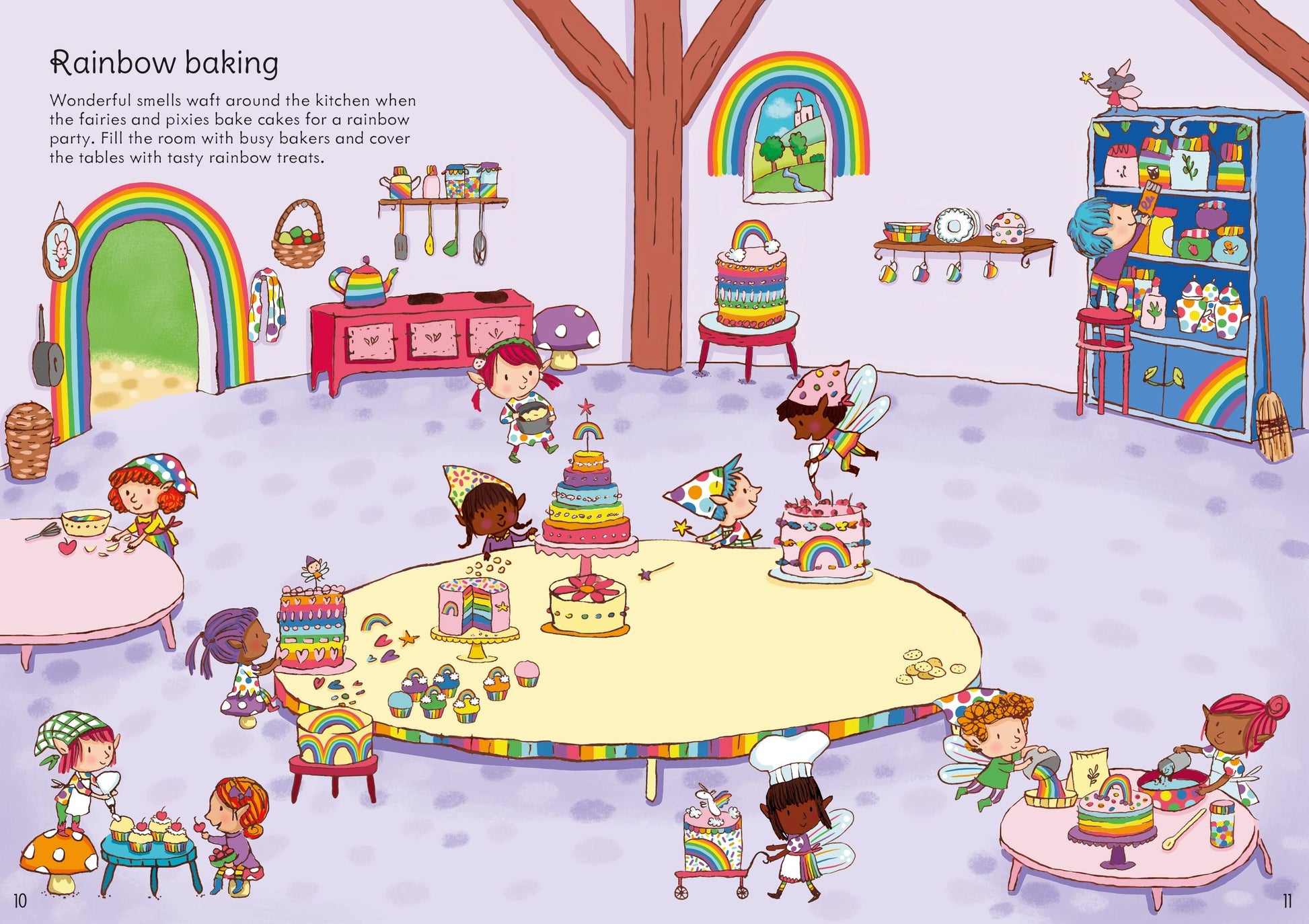 Carte pentru copii cu stickere autocolante Usborne Little First Stickers Rainbows