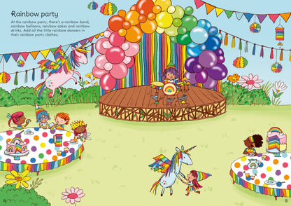 Carte pentru copii cu stickere autocolante Usborne Little First Stickers Rainbows