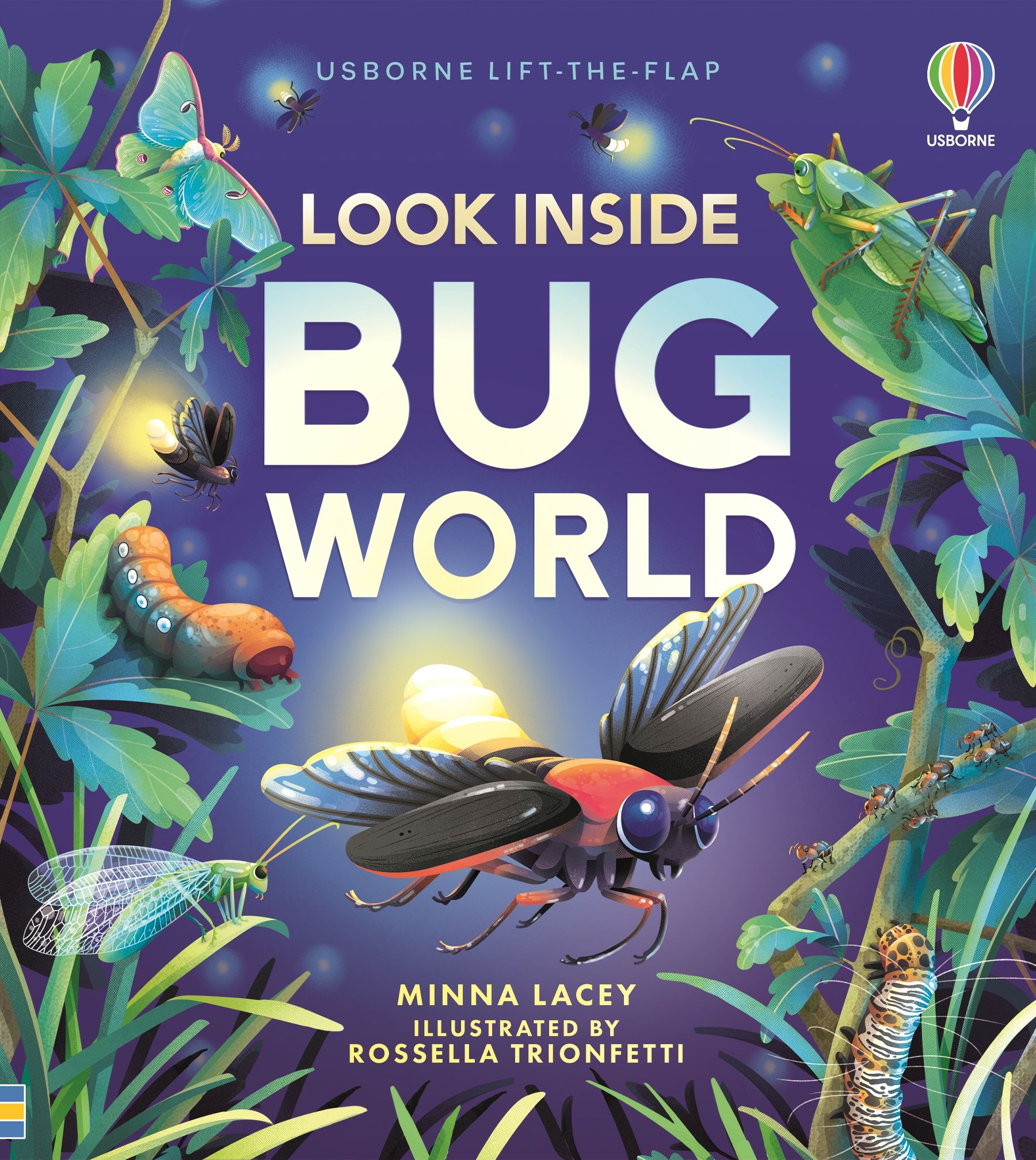 Carte educativa pentru copii, cu clapete, cartonata integral Usborne Look Inside Bug World
