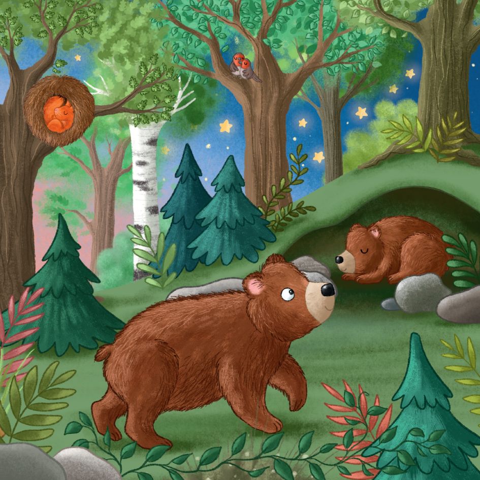 Carte de povesti pentru copii in limba romana Noaptea in Padure