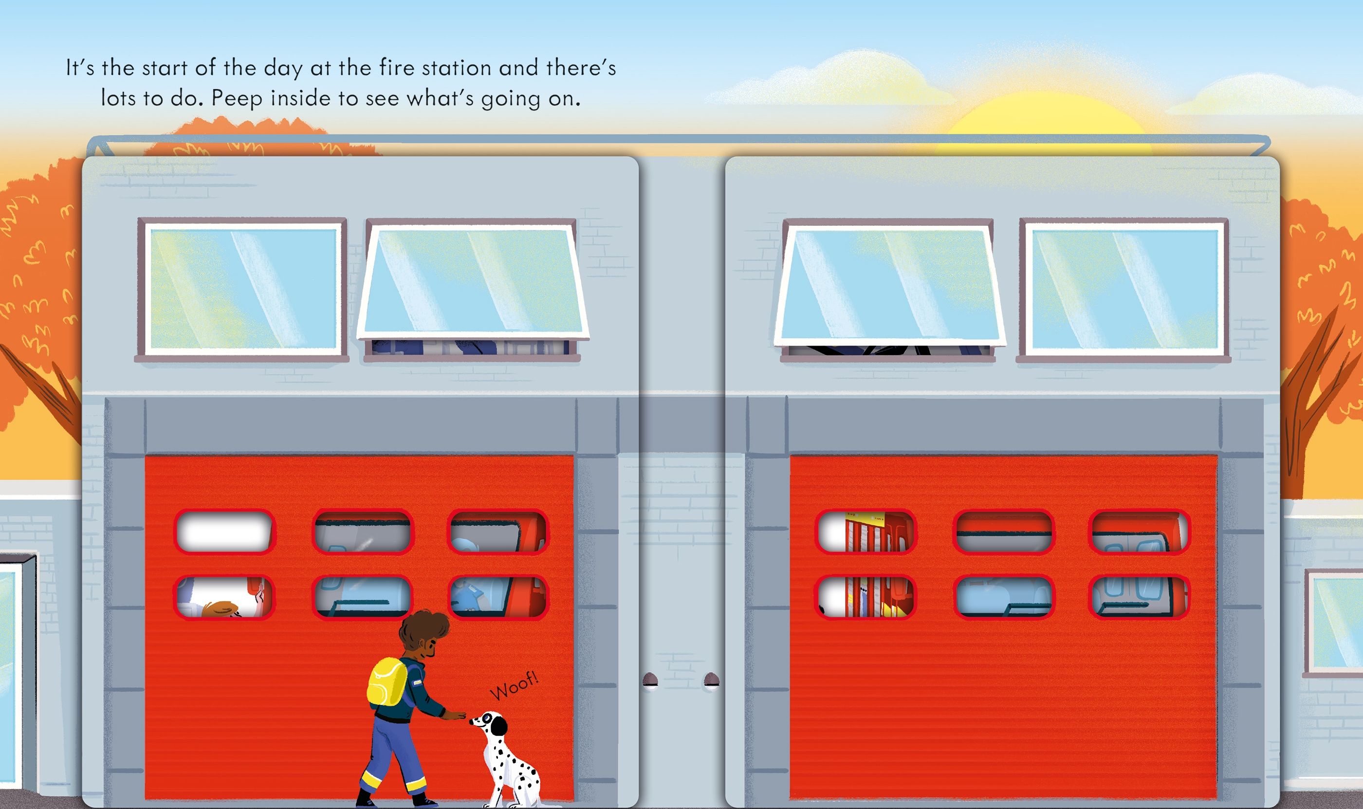 Carte educativa pentru copii, cu clapete, cartonata integral Usborne Peep Inside How A Fire Engine Works