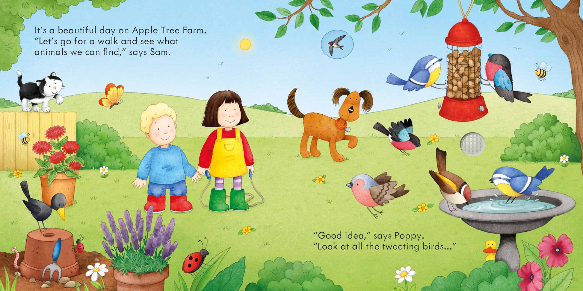 Carte pentru copii cu sunete din natura in limba engleza Poppy and Sam's Nature Sounds