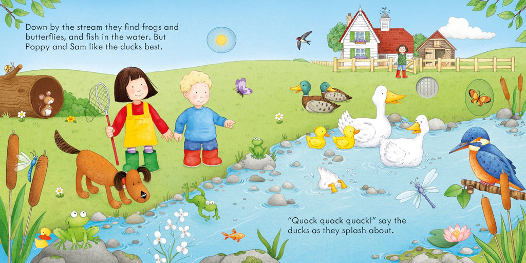 Carte pentru copii cu sunete din natura in limba engleza Poppy and Sam's Nature Sounds