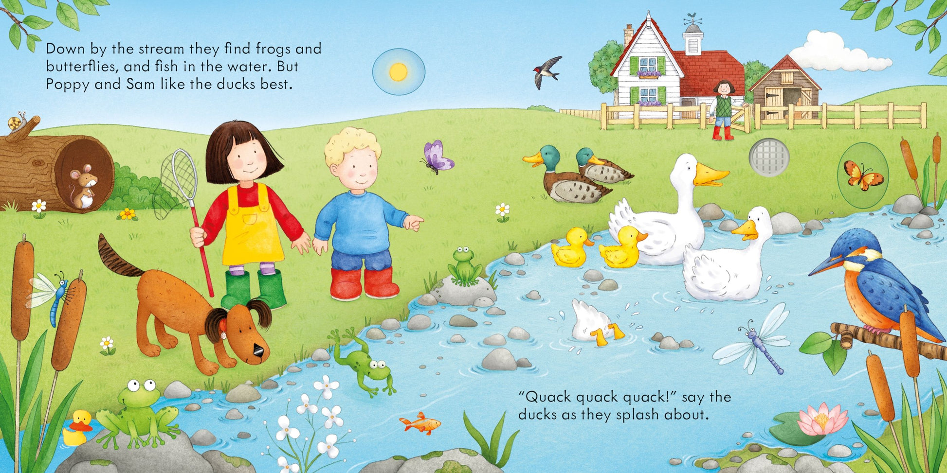 Carte pentru copii cu sunete din natura in limba engleza Poppy and Sam's Nature Sounds