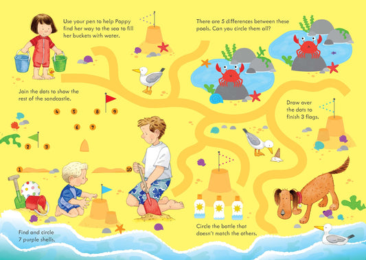 Carte de activitati reutilizabila pentru copii Usborne Wipe Clean