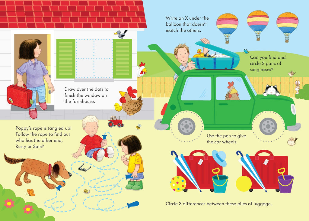 Carte de activitati reutilizabila pentru copii Usborne Wipe Clean