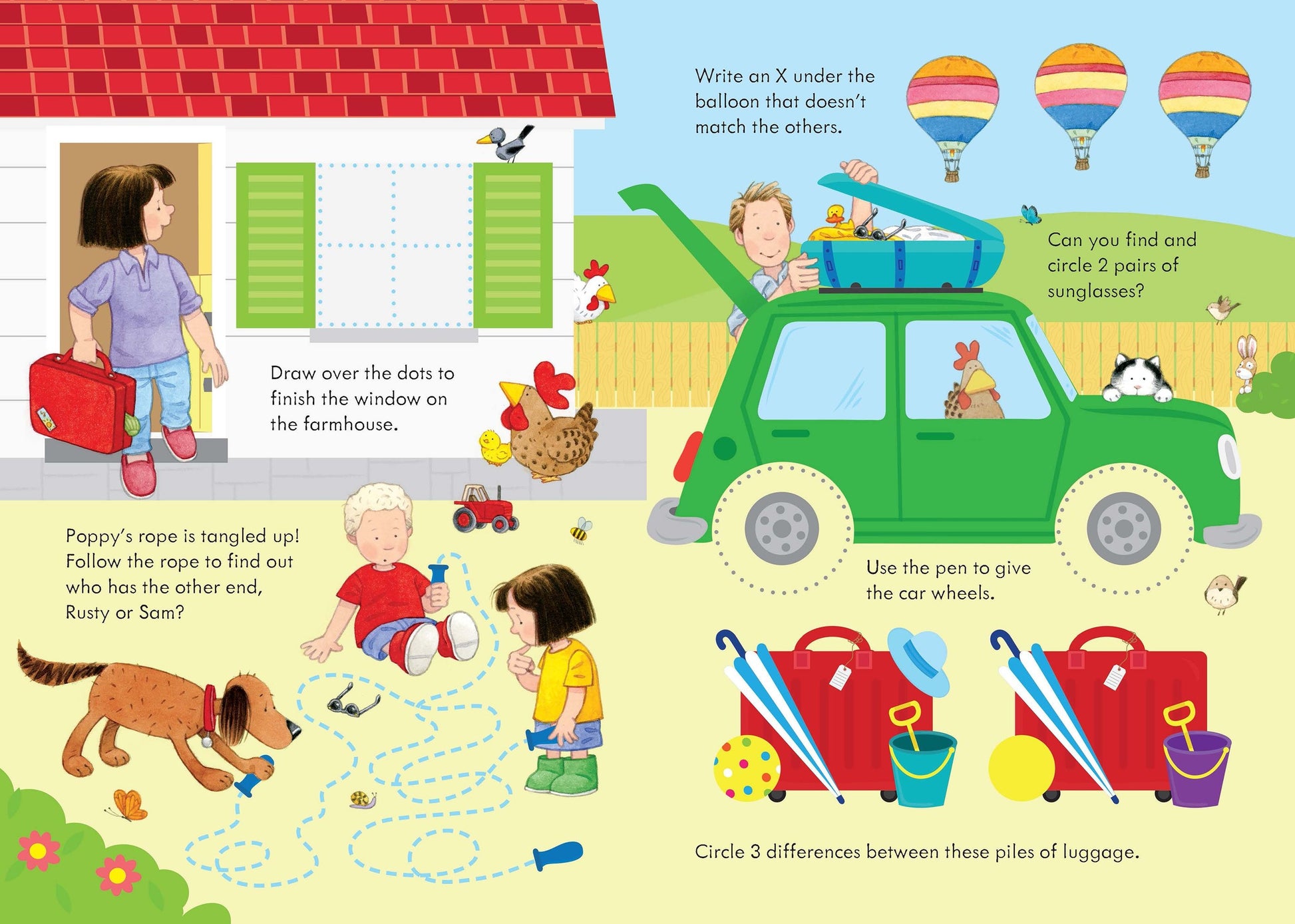 Carte de activitati reutilizabila pentru copii Usborne Wipe Clean