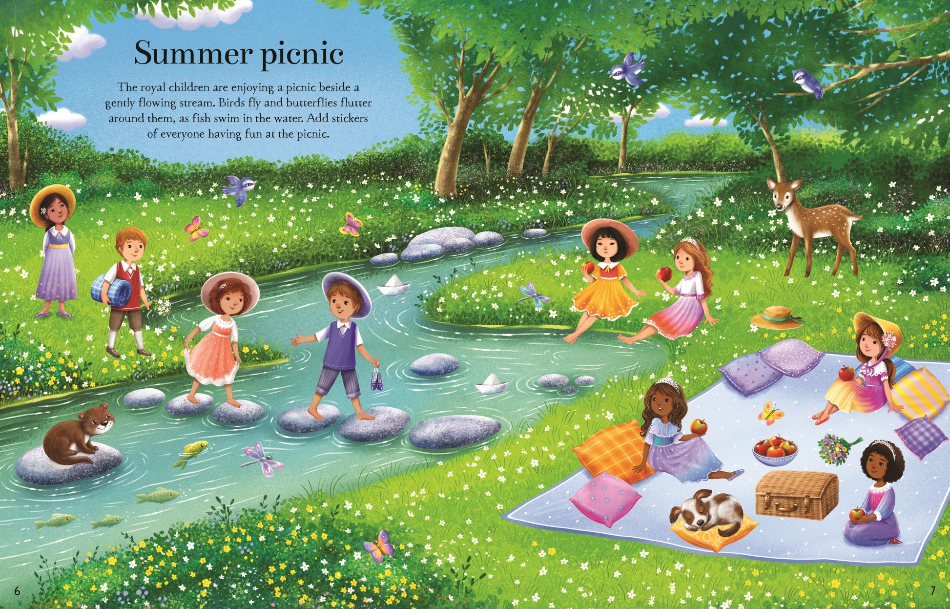 Carte pentru copii cu stickere autocolante Usborne Princesses Sticker Book
