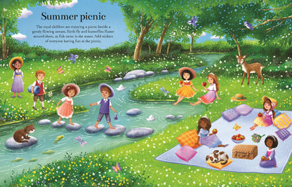 Carte pentru copii cu stickere autocolante Usborne Princesses Sticker Book