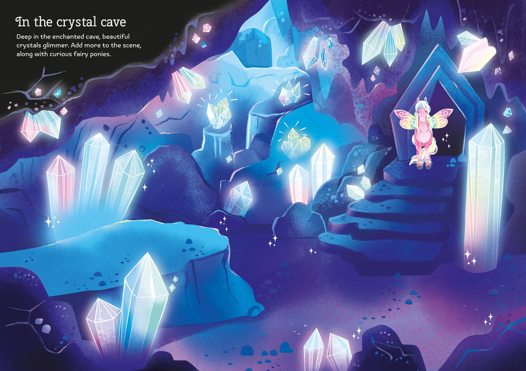 Carte pentru copii cu stickere autocolante Usborne sparkly fairy ponies