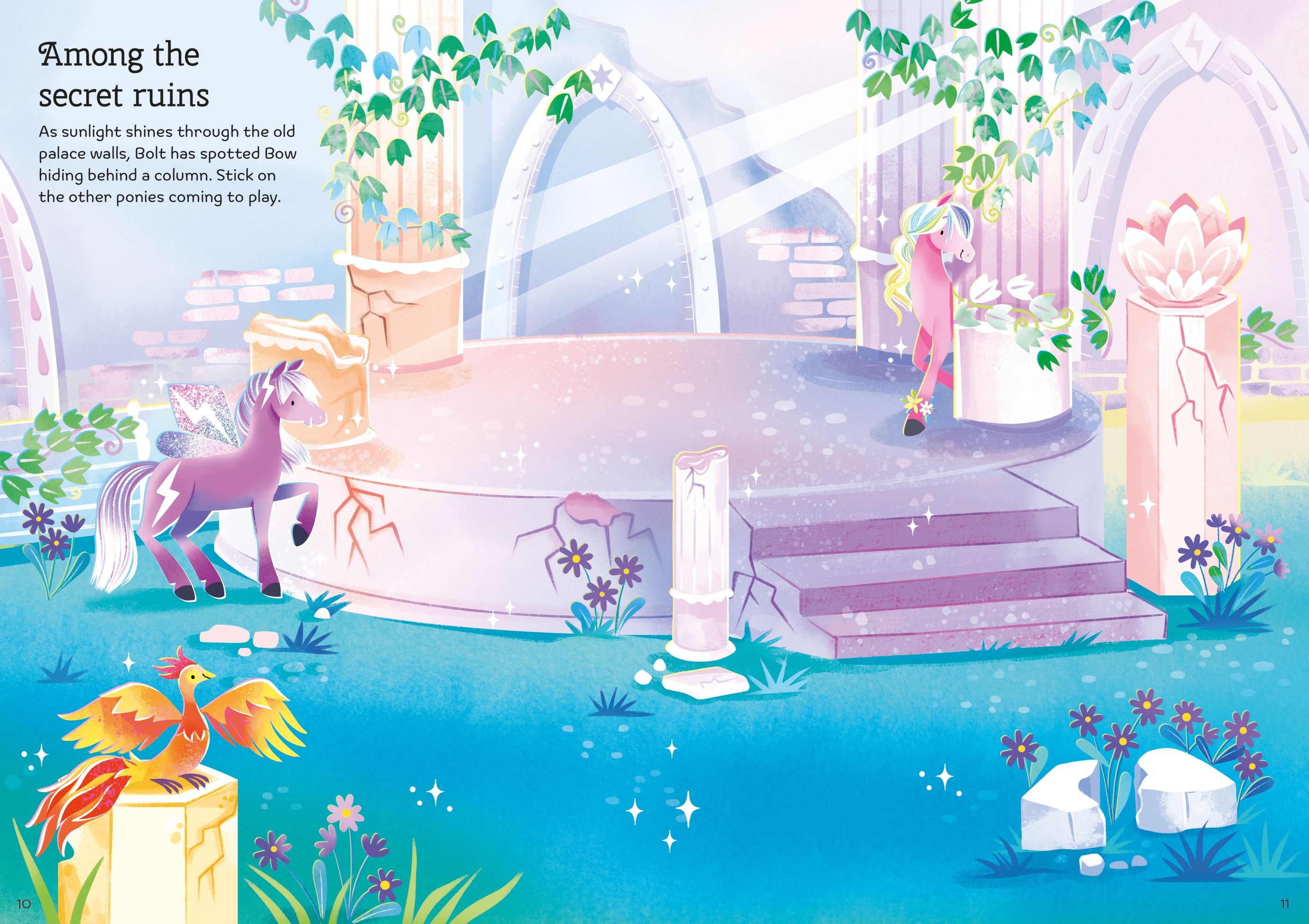 Carte pentru copii cu stickere autocolante Usborne sparkly fairy ponies