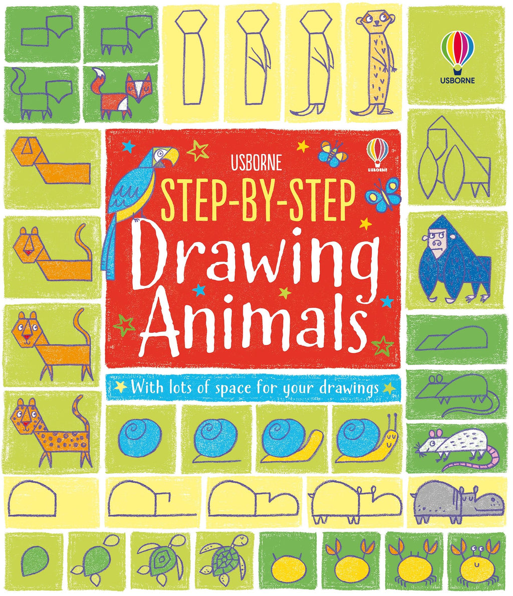Carte de activitati pentru copii Usborne Step by Step Drawing