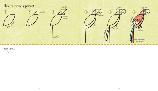 Carte de activitati pentru copii Usborne Step by Step Drawing