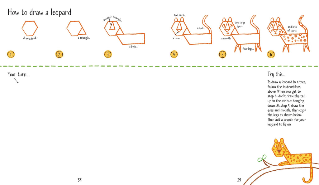 Carte de activitati pentru copii Usborne Step by Step Drawing