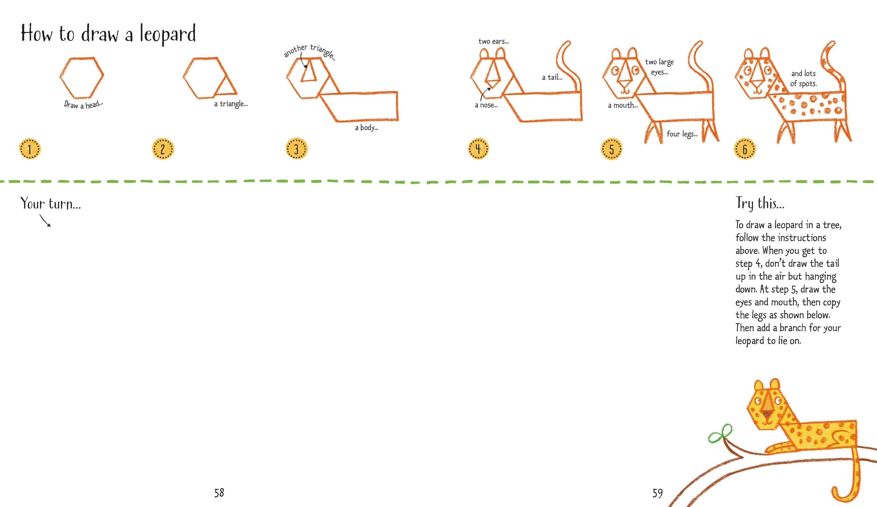 Carte de activitati pentru copii Usborne Step by Step Drawing
