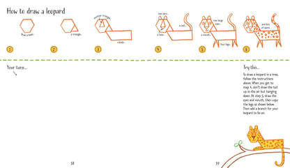 Carte de activitati pentru copii Usborne Step by Step Drawing