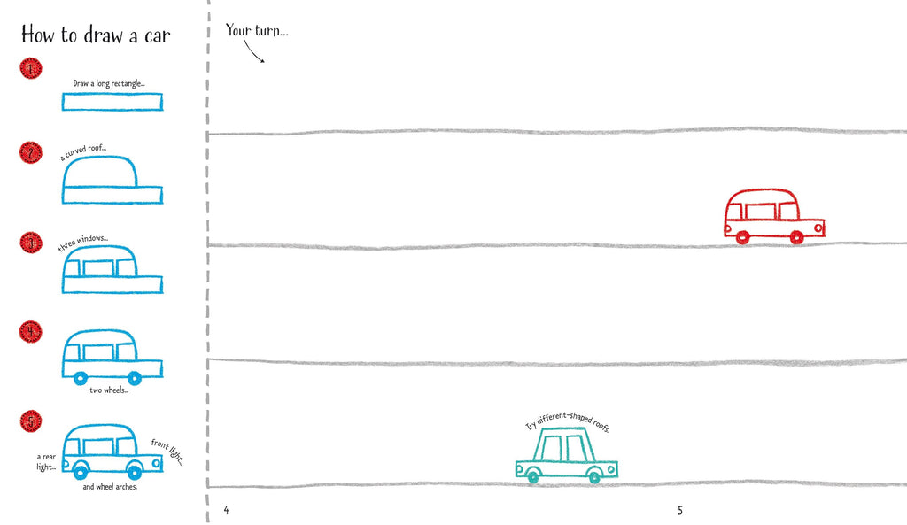 Carte de activitati pentru copii Usborne Step by Step Drawing
