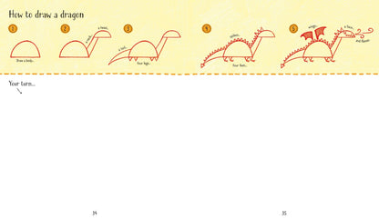 Carte de activitati pentru copii Usborne Step by Step Drawing