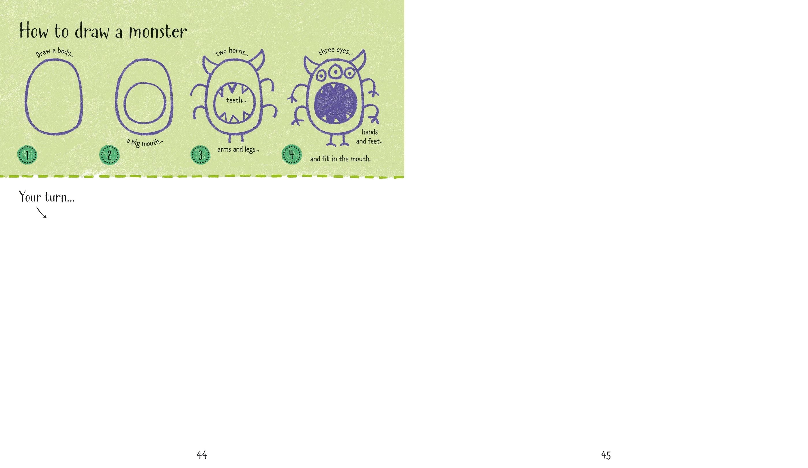Carte de activitati pentru copii Usborne Step by Step Drawing