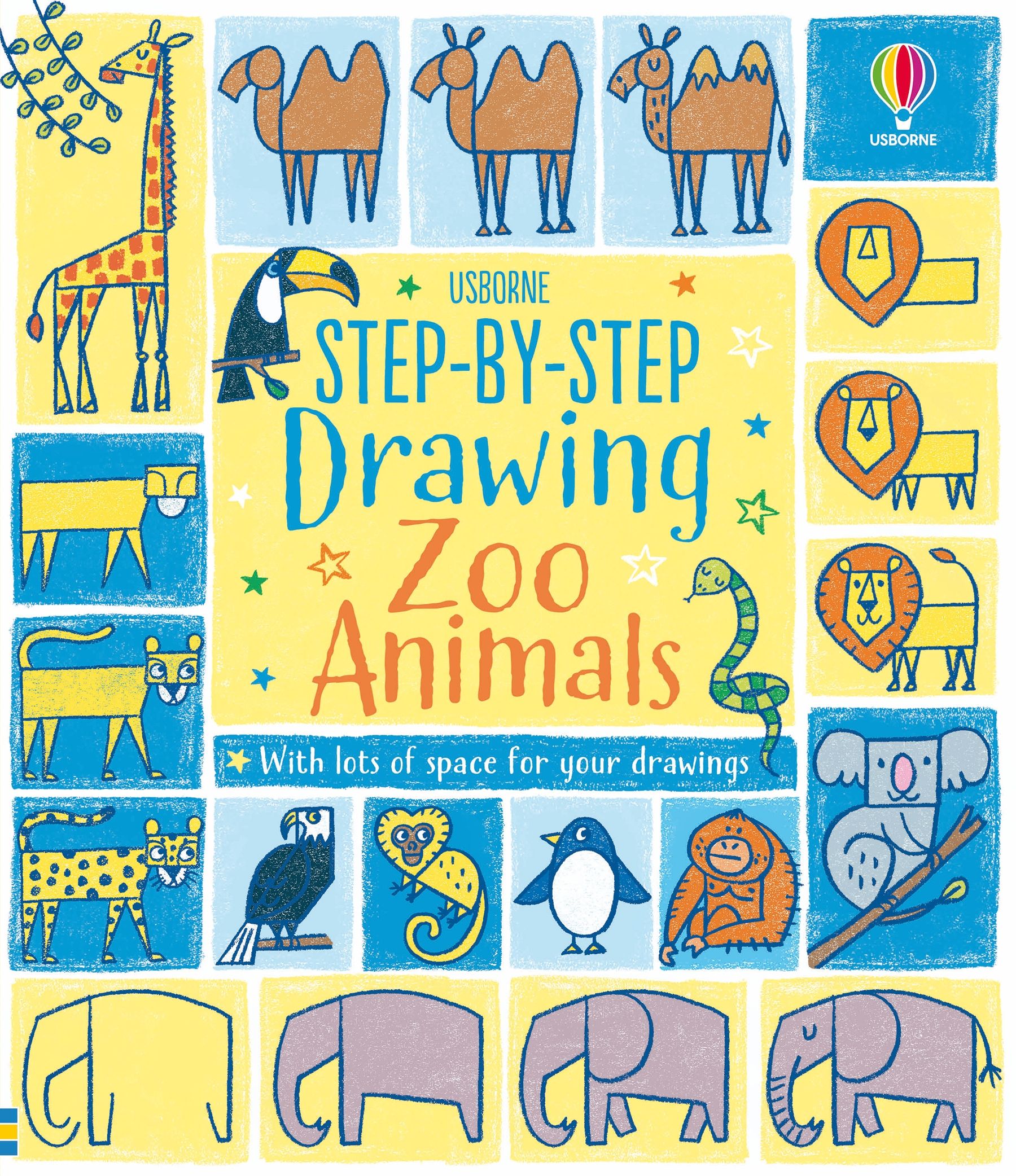 Carte de activitati pentru copii Usborne Step by Step Drawing