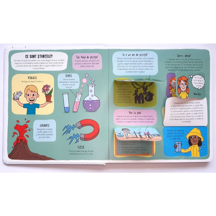 Carte educativa pentru copii, cu clapete