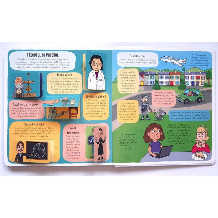 Carte educativa pentru copii, cu clapete