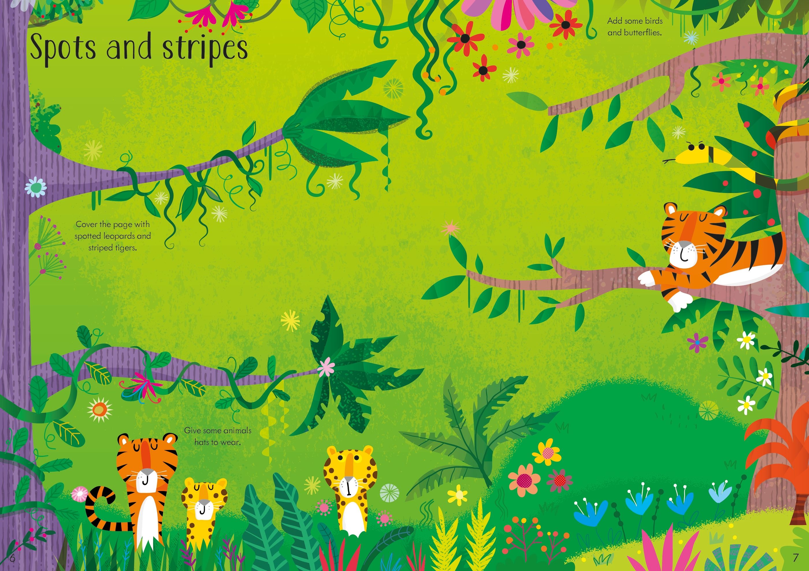 Carte Usborne pentru copii cu stickere autocolante Little First Stickers Jungle