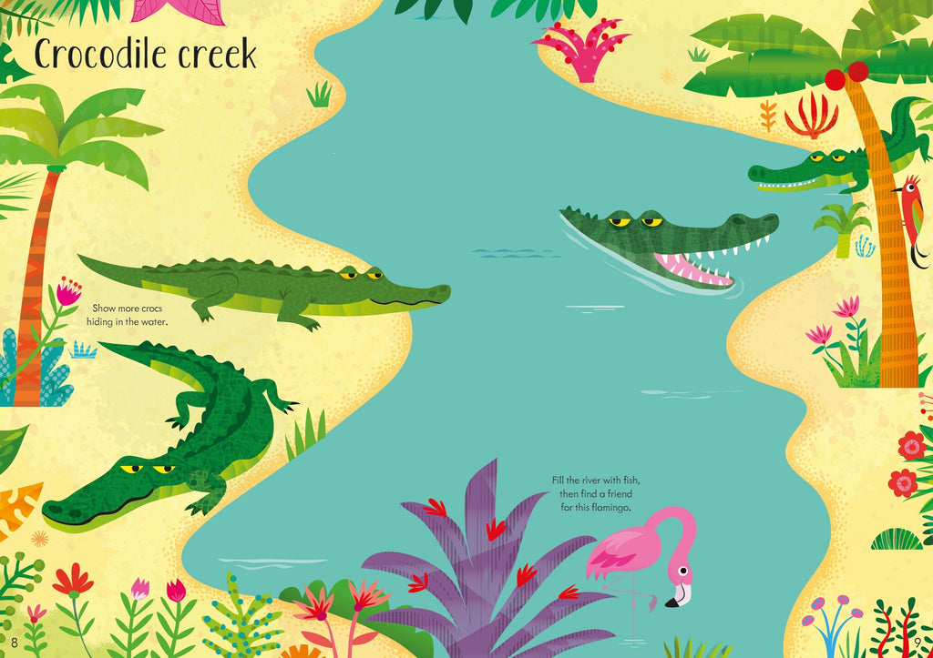 Carte Usborne pentru copii cu stickere autocolante Little First Stickers Jungle