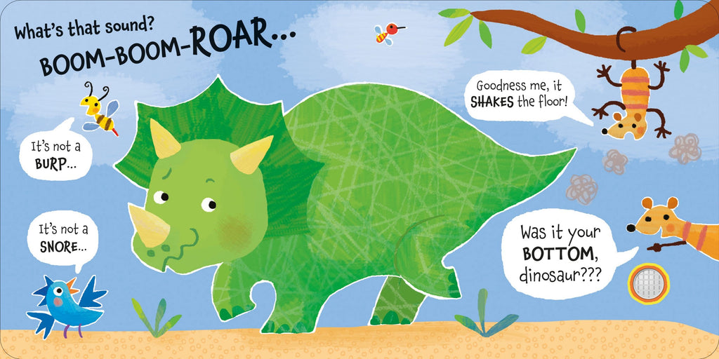 Carte cu sunete pentru copii Usborne Was That Your Bottom Dinosaur