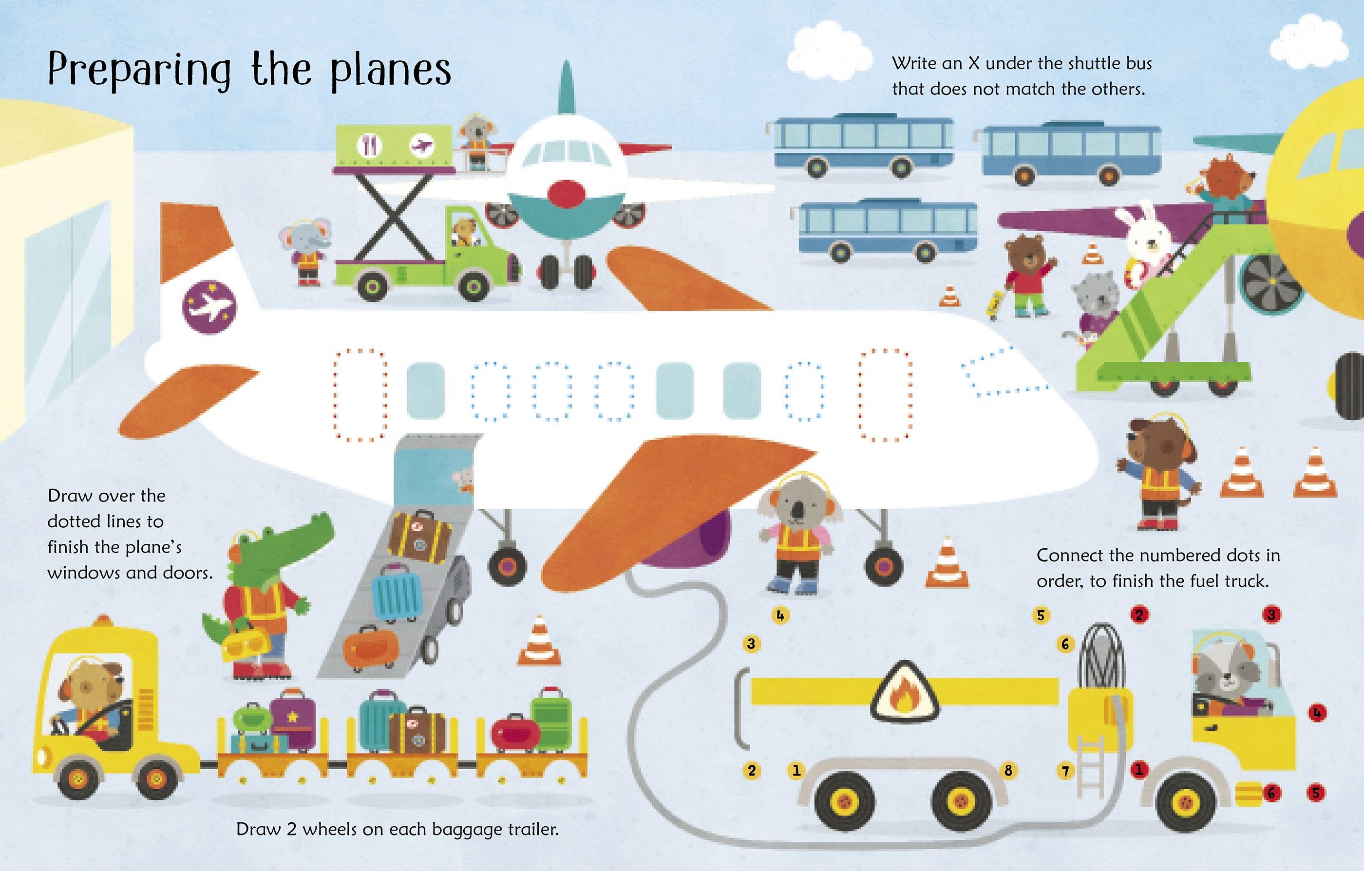 Carte de activitati reutilizabila pentru copii Usborne Wipe Clean