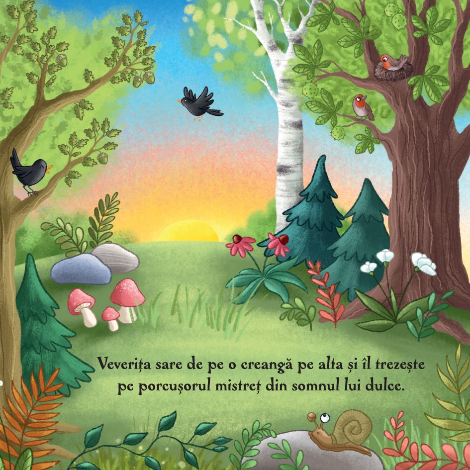 Carte de povesti pentru copii in limba romana Ziua in Padure