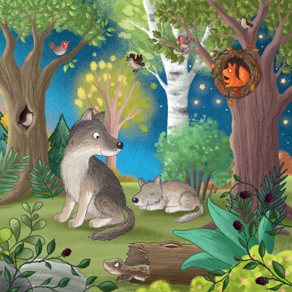 Carte de povesti pentru copii in limba romana Ziua in Padure